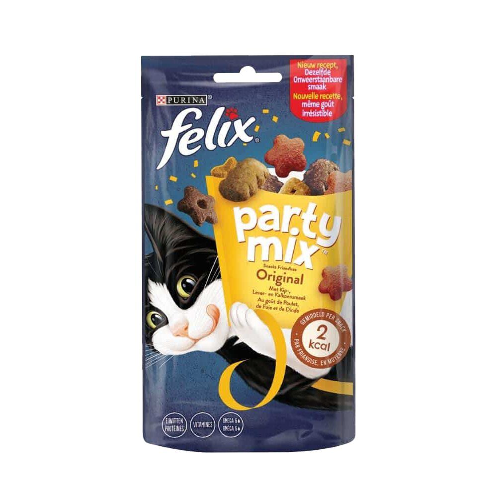 Friandise pour chat Félix party mix saveur poulet et dinde sachet 60g