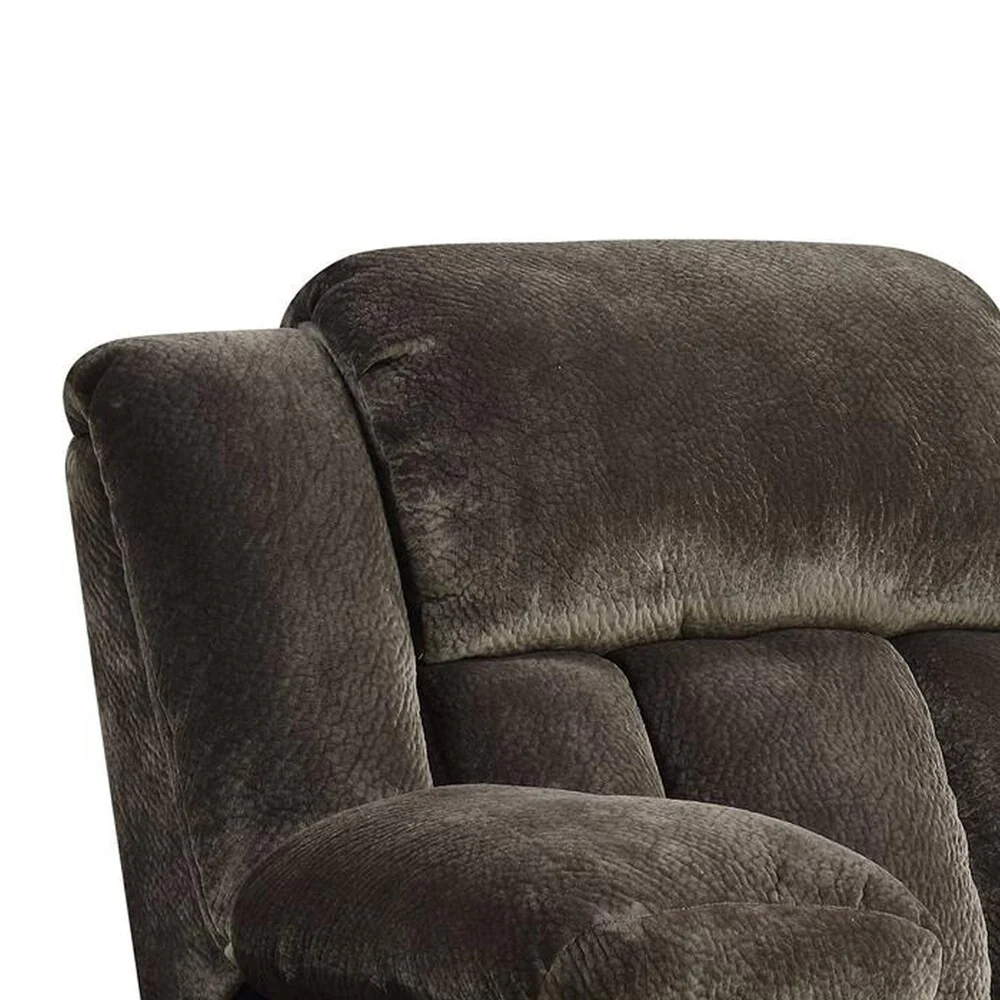 Transitional Glider Recliner Chair with Plush Cushions, Brown