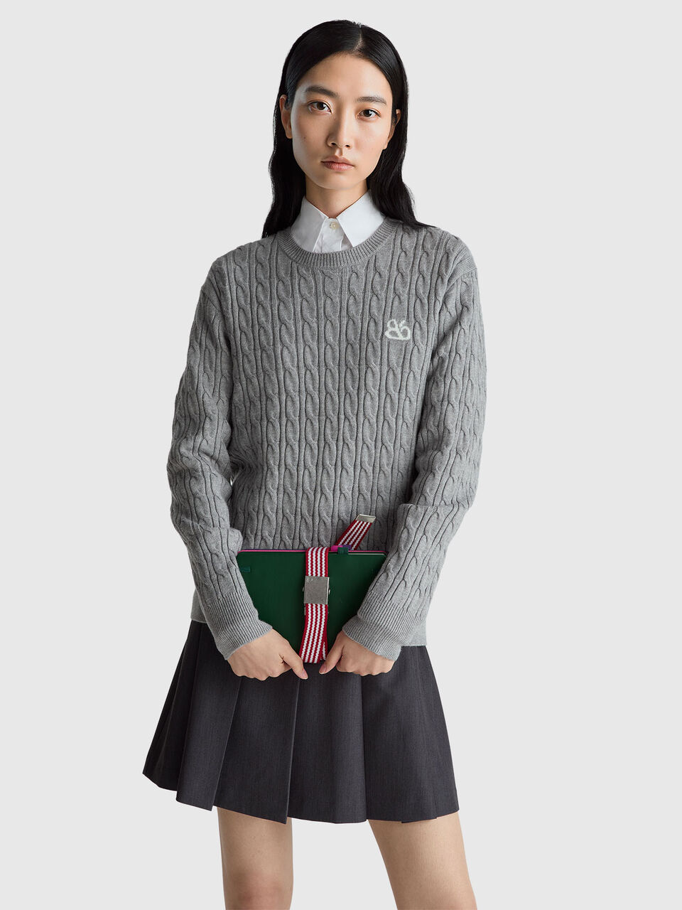 Sweater with cables