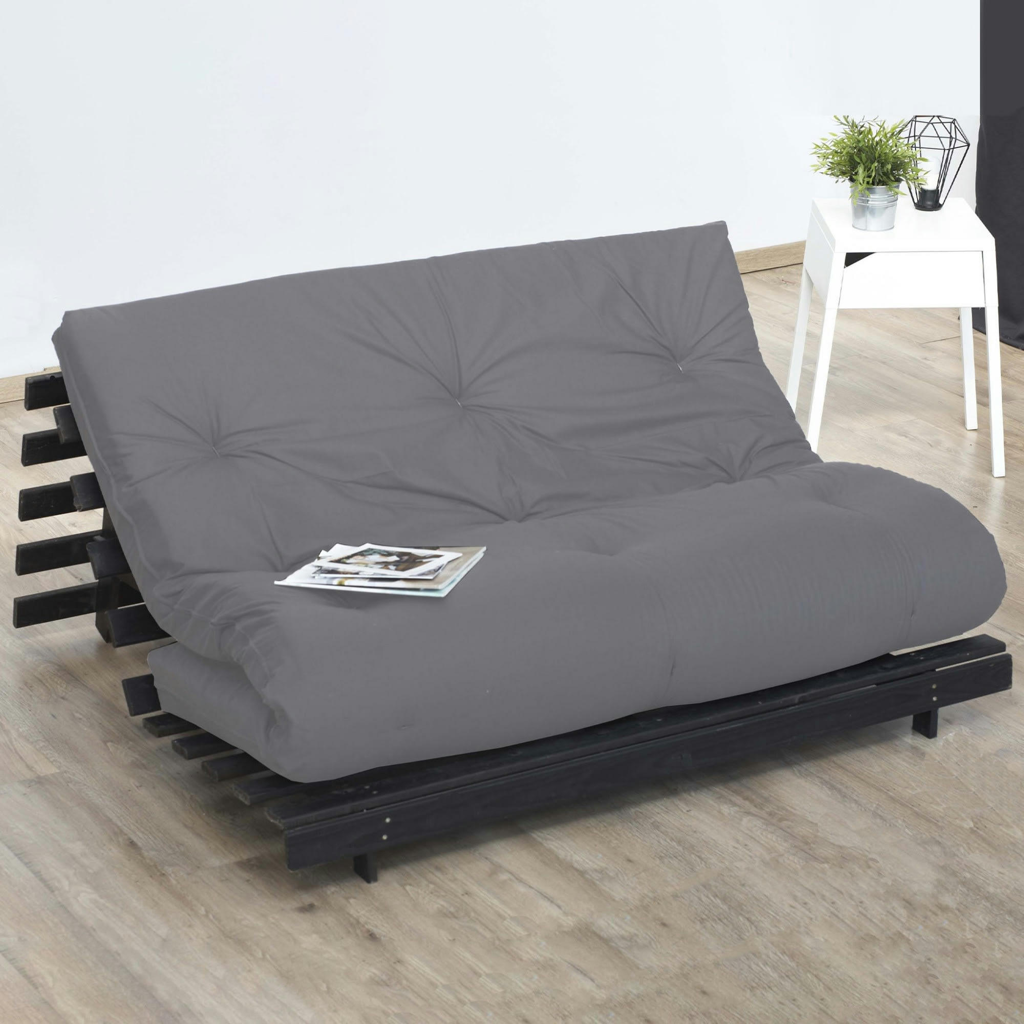 FUTON LATEX - Matelas futon latex gris clair 140x190