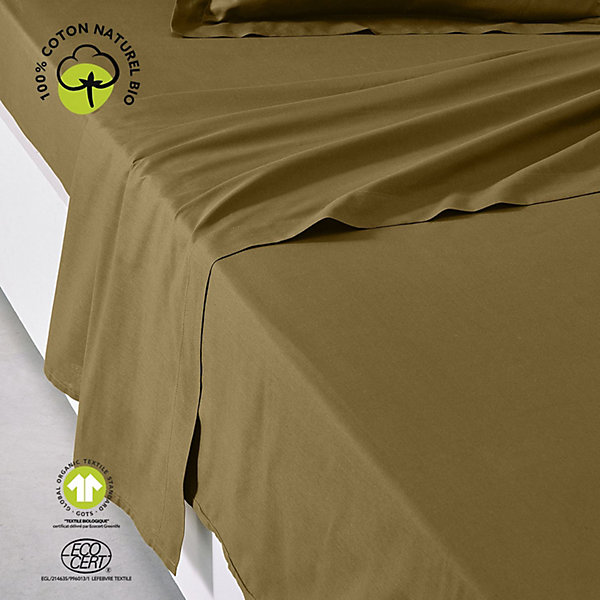 Drap plat 57 fils - 100% coton biologique