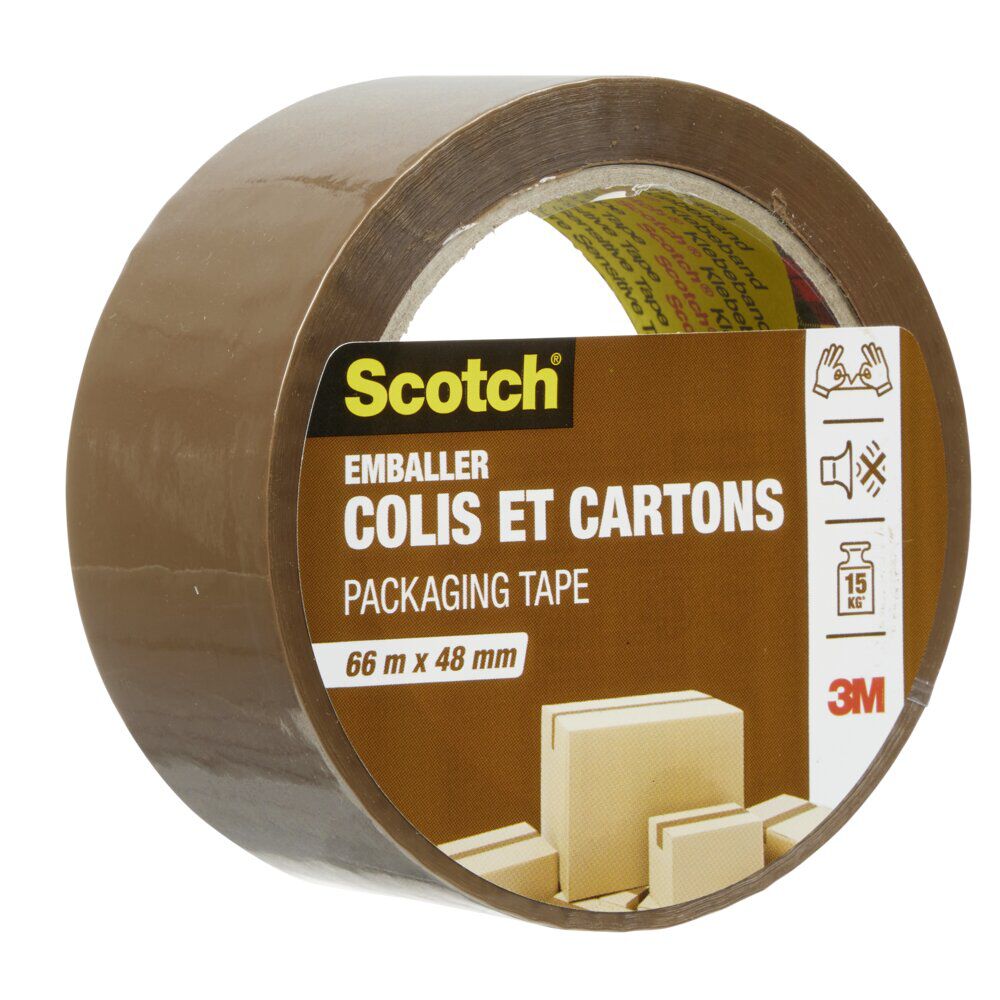 Scoth Adhésif marron pour carton et emballage 66m x 48 mm