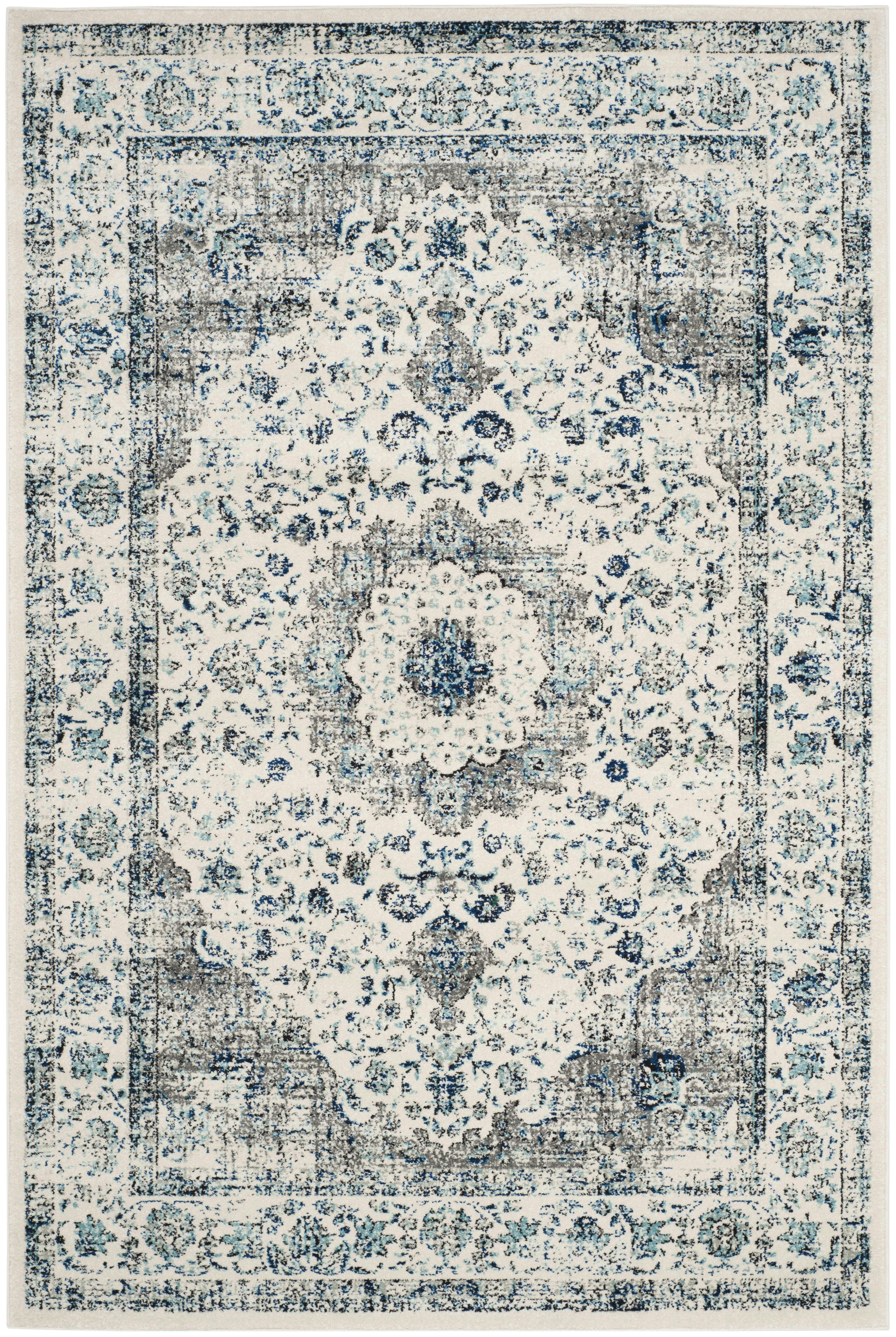 EVOKE - Tapis de salon interieur en gris & ivoire, 155 x 229 cm