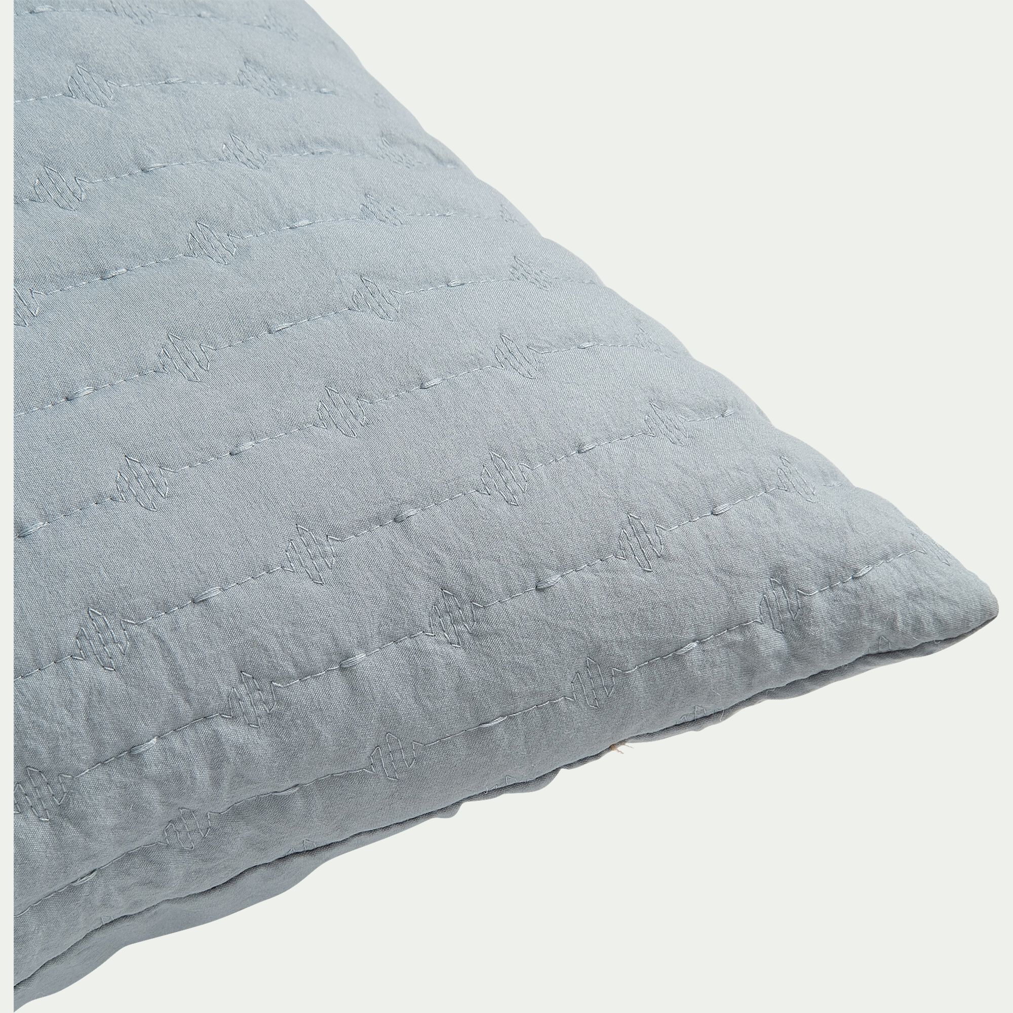 BENITO - Coussin en tissu surpiqué 45x45cm - bleu calaluna