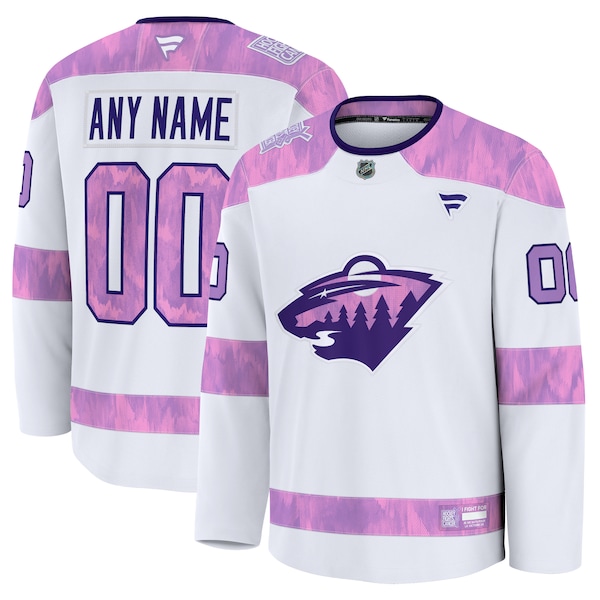 Minnesota Wild  2024 Hockey Fights Cancer Custom Practice Jersey - White