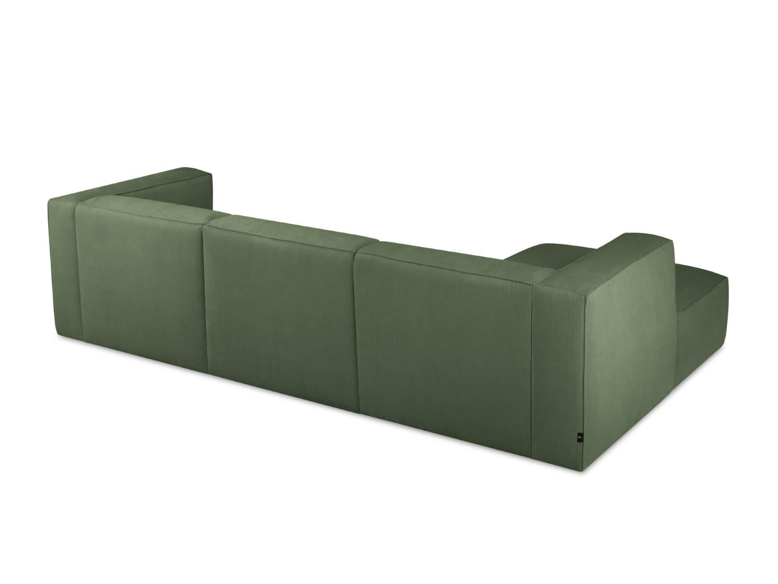 MUSE - Canapé D'Angle Gauche 5 places en Velours Côtelé Vert Bouteille