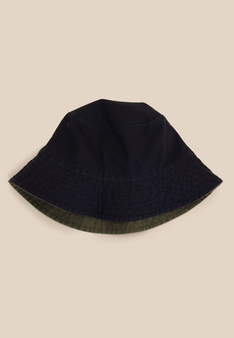Mens Khaki Reversible Cotton Bucket Hat