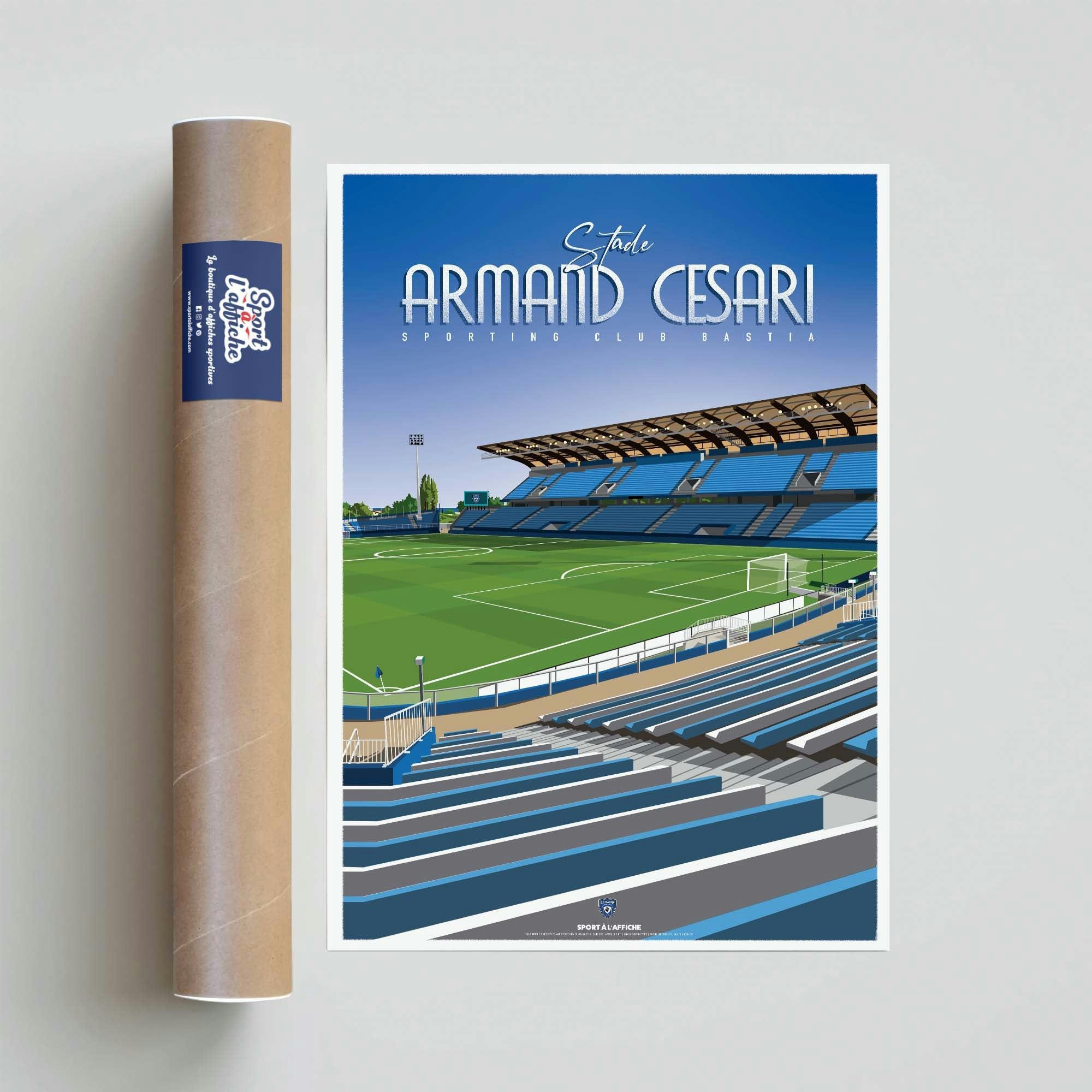 FOOTBALL - Affiche Foot - SC Bastia - Stade Armand Cesari 40x60 cm