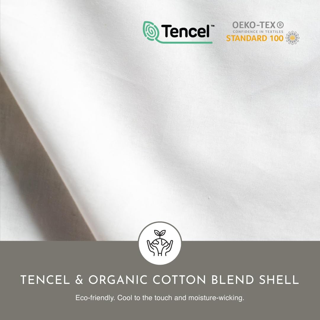 Highland Feather Tencel Organic Cotton Shell White Down Comforter 725 Super Fill Power Fluffy Duvet Insert Manufactured in Canada Ultra-Soft Lightweight (Winter, Full)