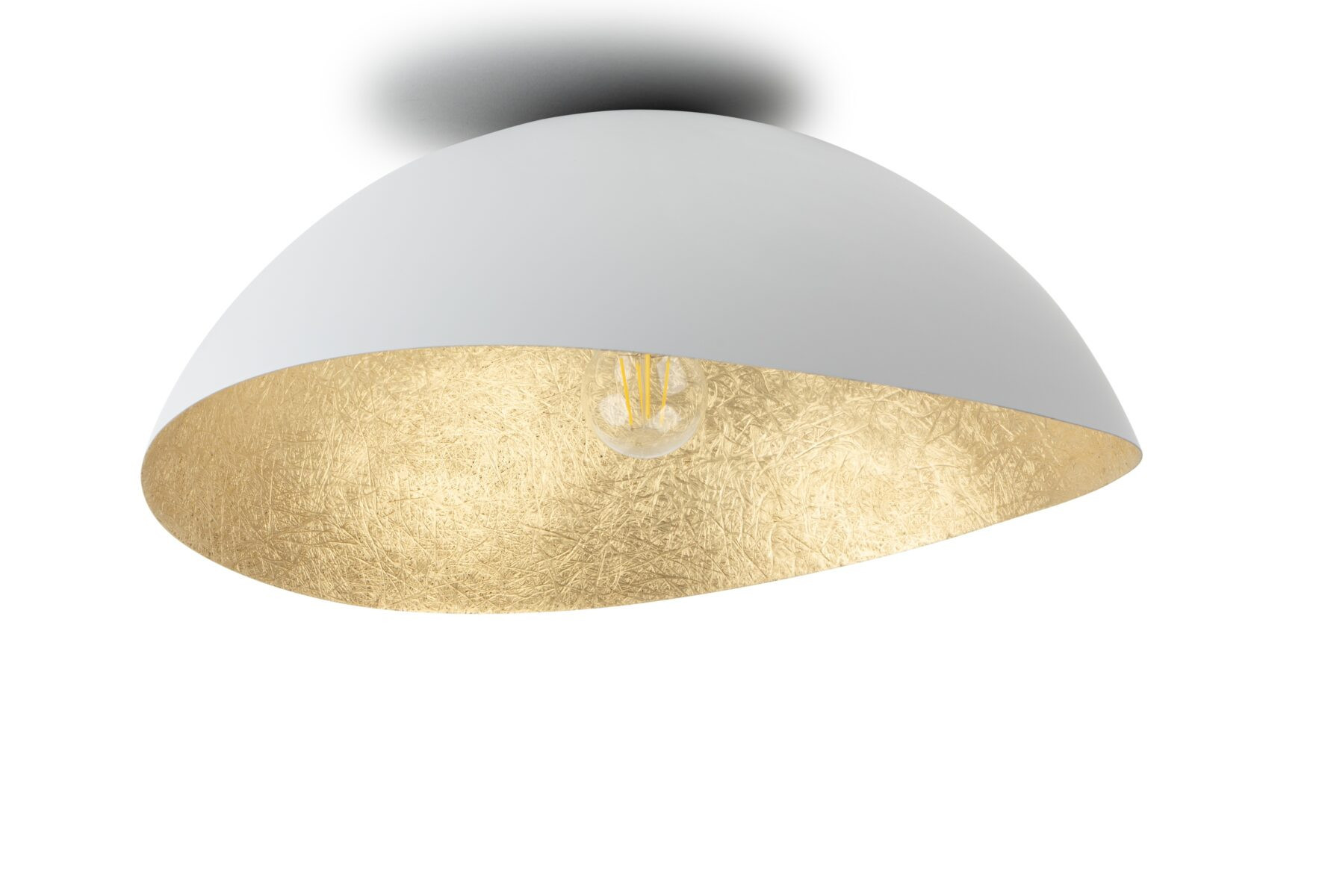 Lampa sufitowa biało-złota Solaris 1xE27x15W wym: 13x32x33 cm Sigma