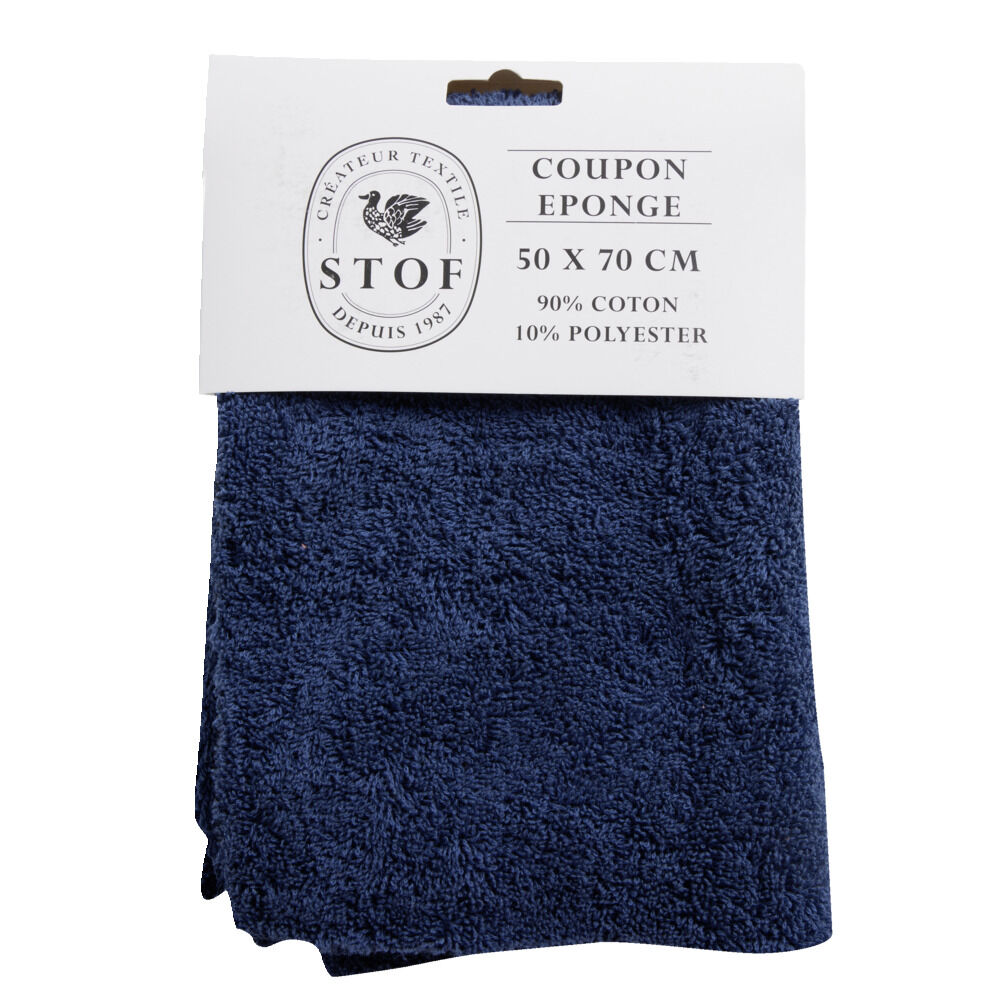 Coupon tissu coton 50x70cm bleu marine