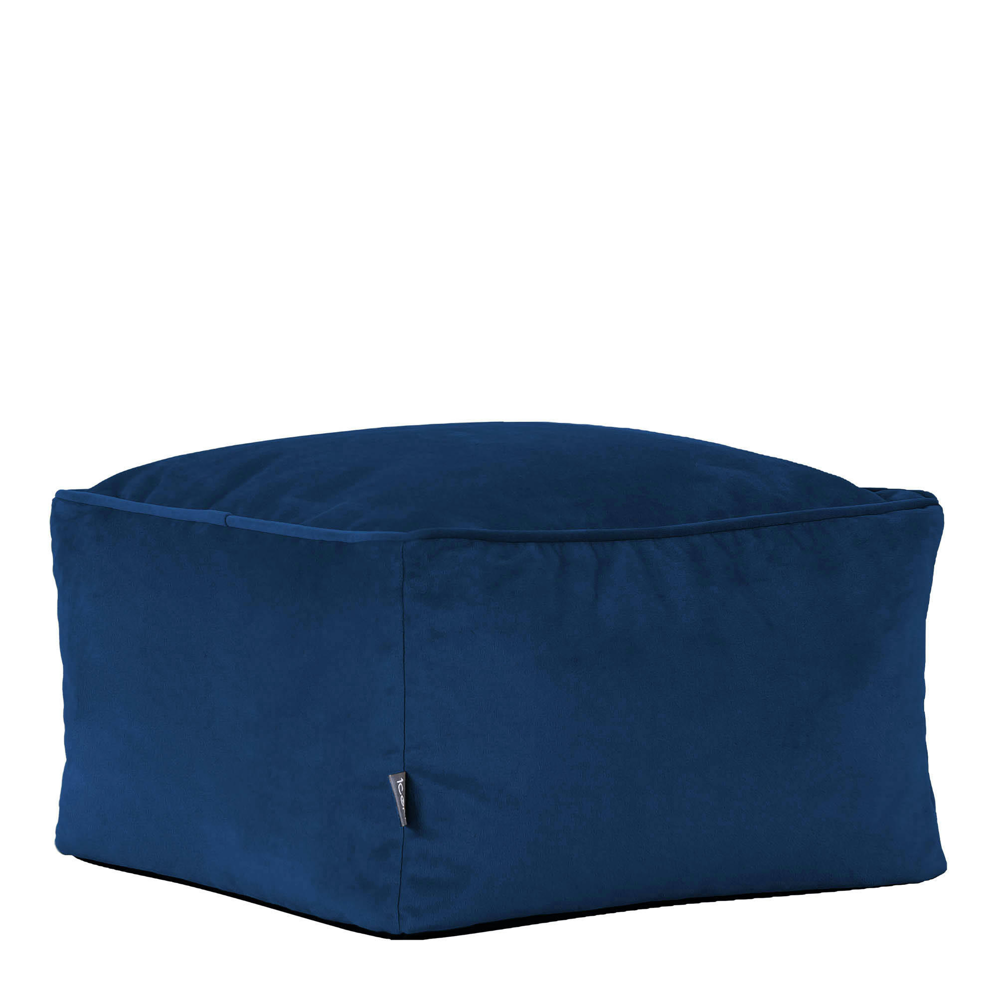 - Repose-pieds carré velours bleu marine