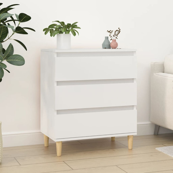 Szafka Biała z Szufladami 60x35x70 cm do Salonu Pokoju Sypialni