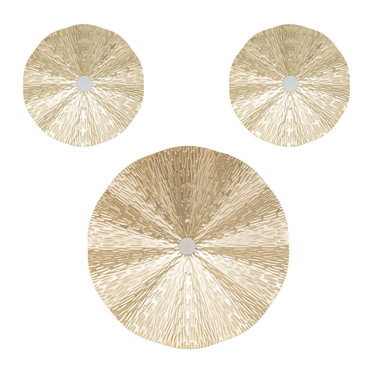 Conjunto de 3 quadros decorativos em metal leslie