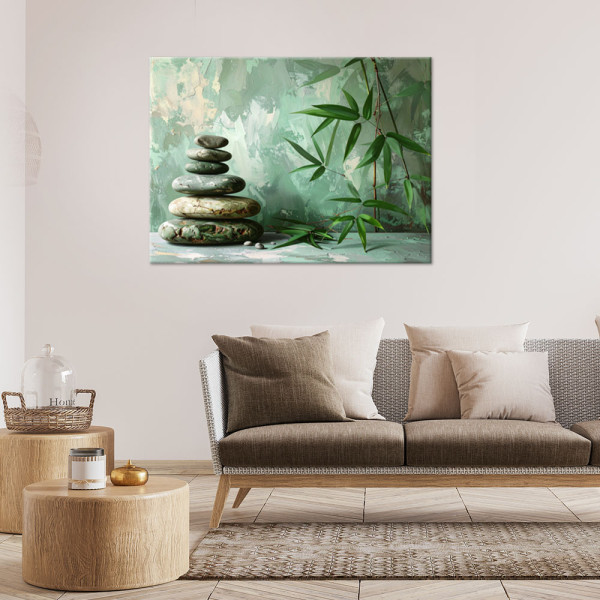 Obraz do salonu sypialni biura, Kamienie zen spa bambus imitacja 30x20