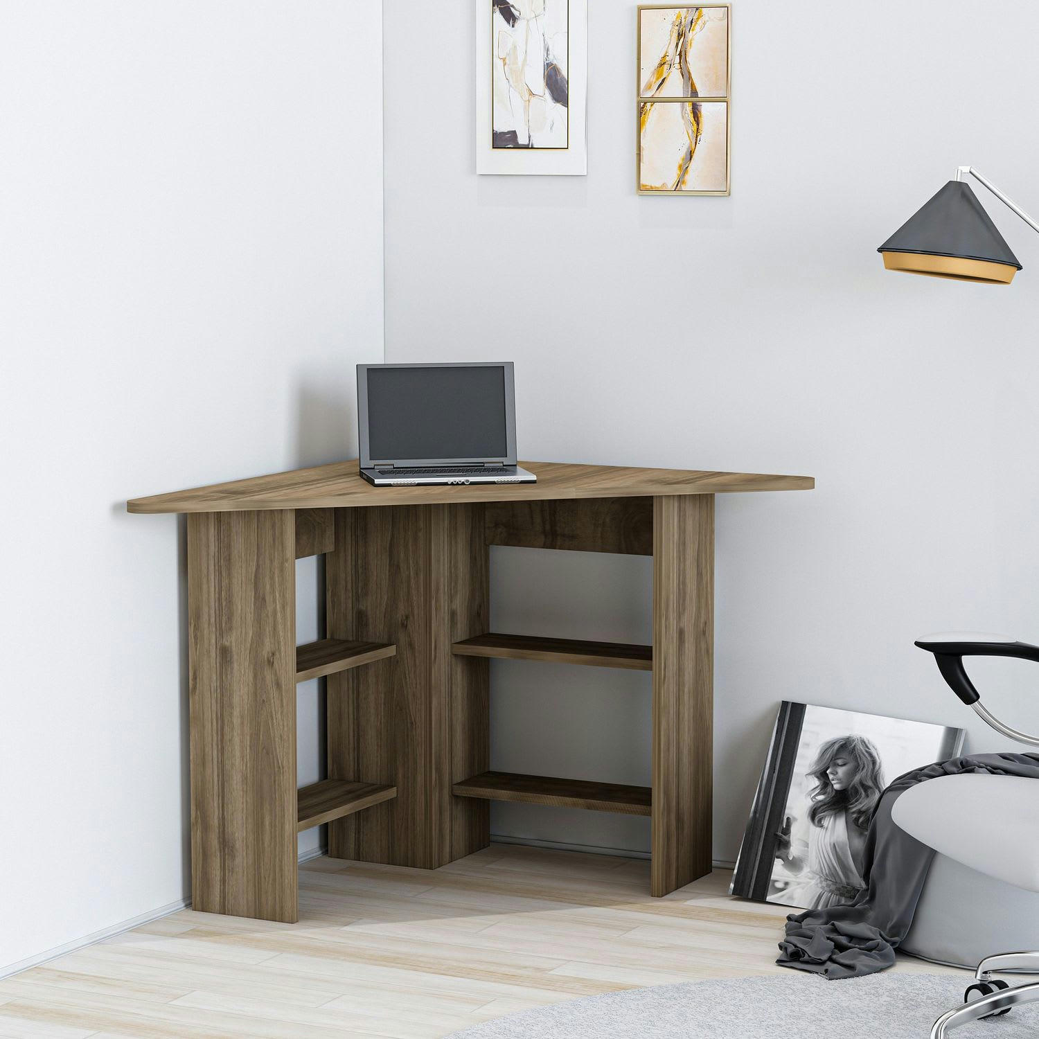 CORNER - Bureau d'angle corner marron