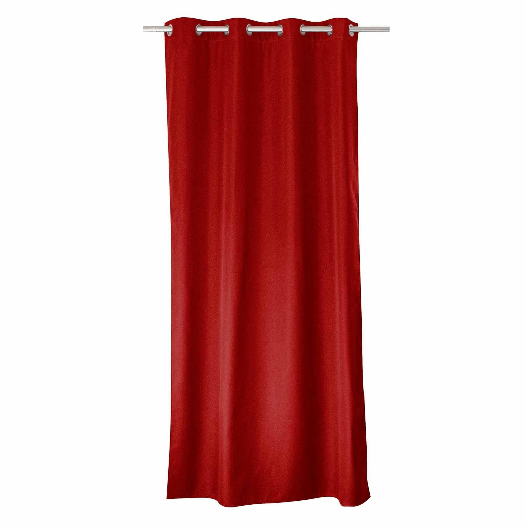 - Rideau uni isolant et thermique polyester rouge 140x180 cm