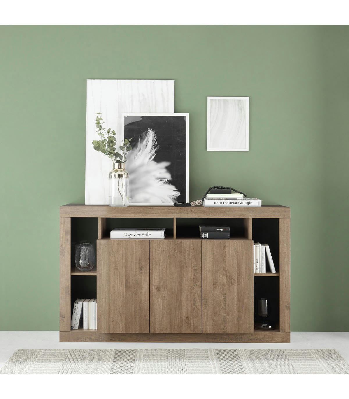 RIMINI - Buffet 3 portes effet bois - L172 cm