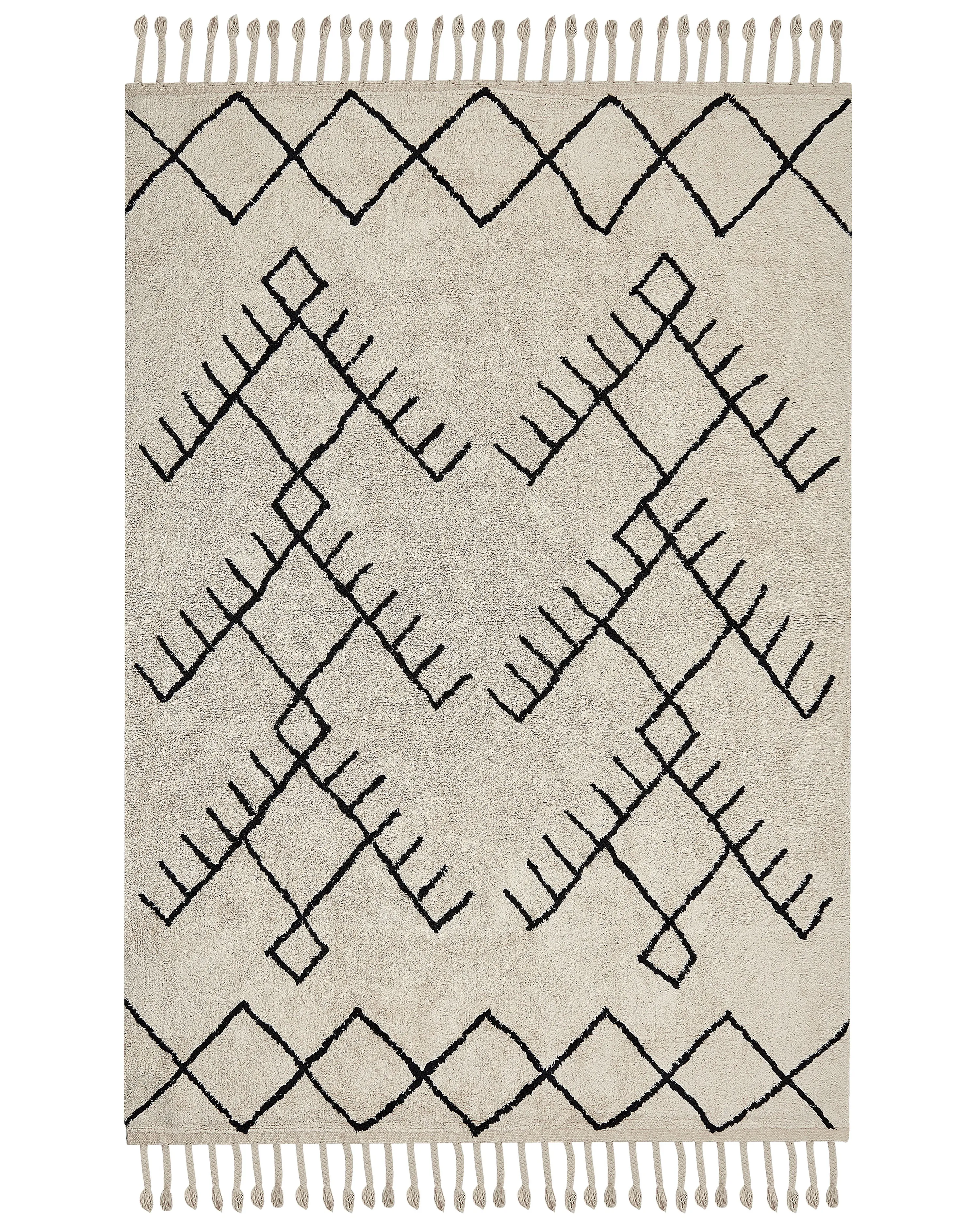 Rug ERLER Light Beige 140 x 200 cm Cotton