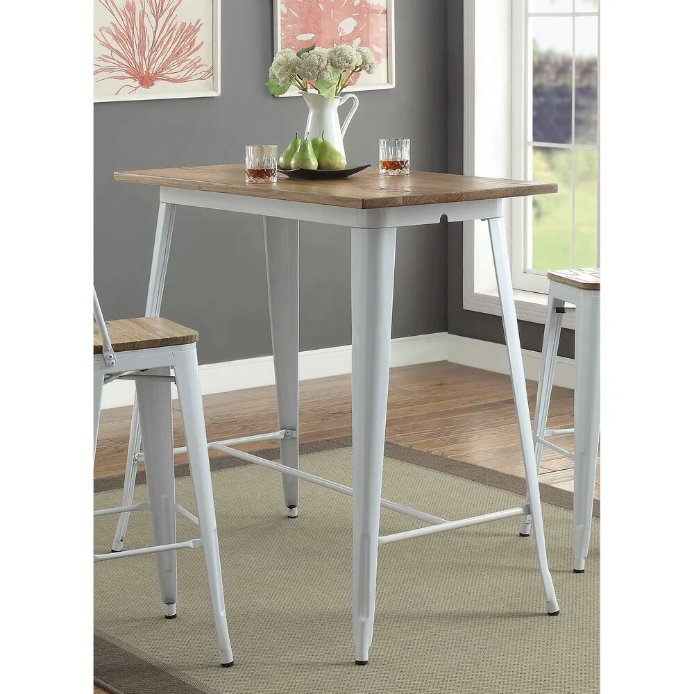 ACME Didac Bar Table in Natural and White