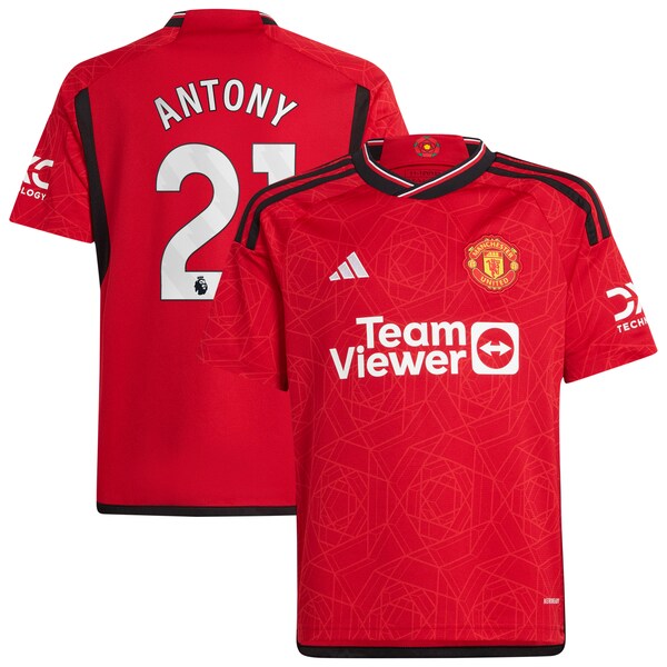 Antony Manchester United adidas Youth 2023/24 Home Replica Player Jersey - Red