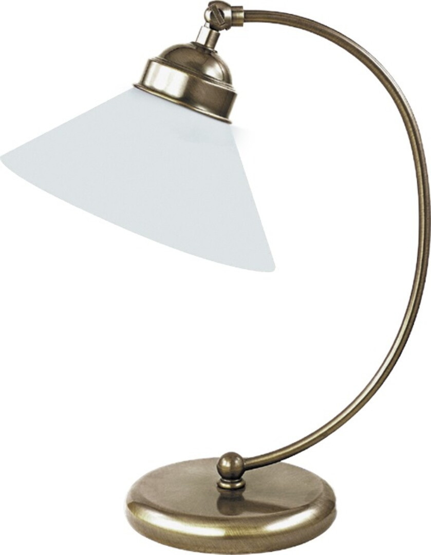 Lampka biurkowa retro biały i brąz Marian 1xE27x60W wys:39cm Rabalux