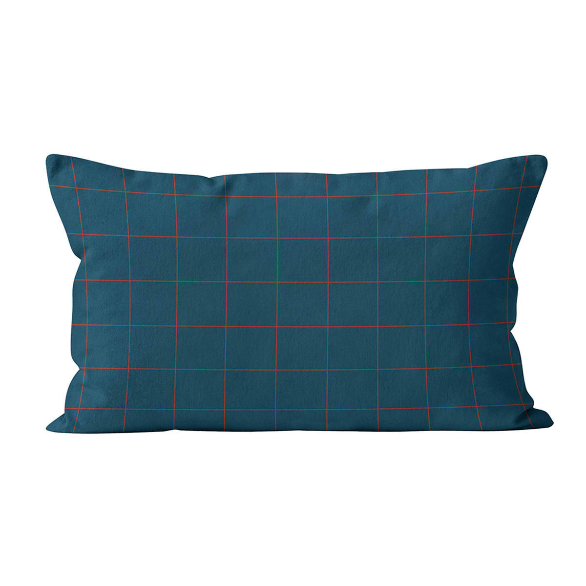 - Coussin à carreaux velours Bleu 40x67cm