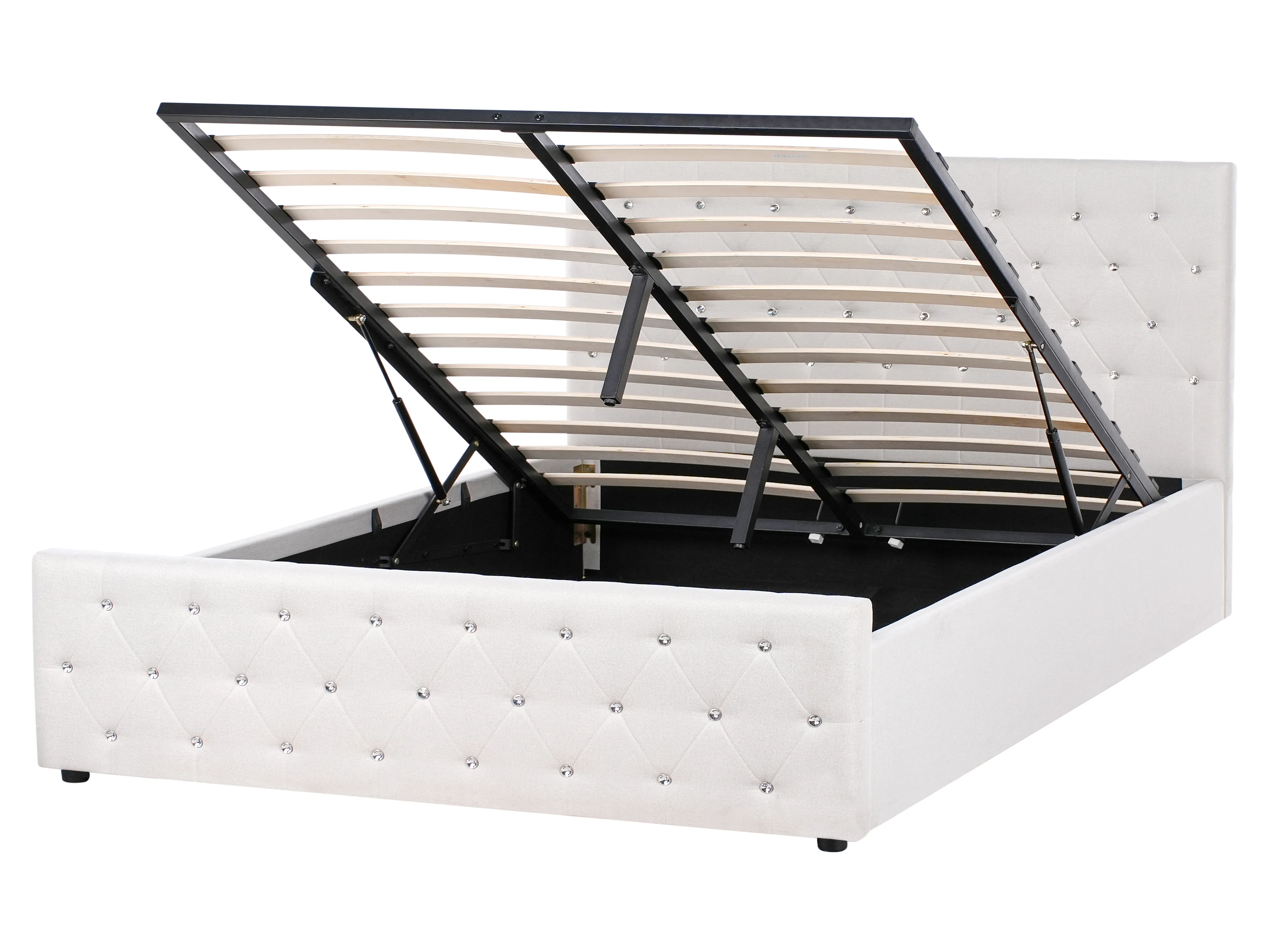 Ottoman Bed Fabric AMIENS 140 x 200 cm (EU Double) Beige