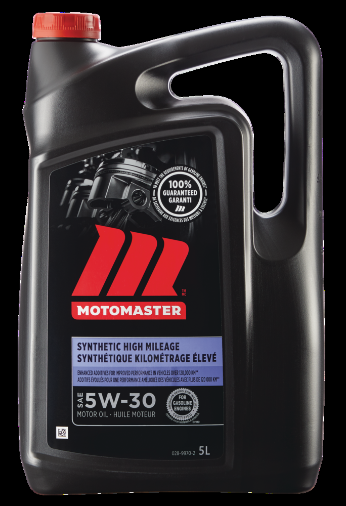 MotoMaster High Mileage 5W30 Synthetic Engine/Motor Oil, 5-L