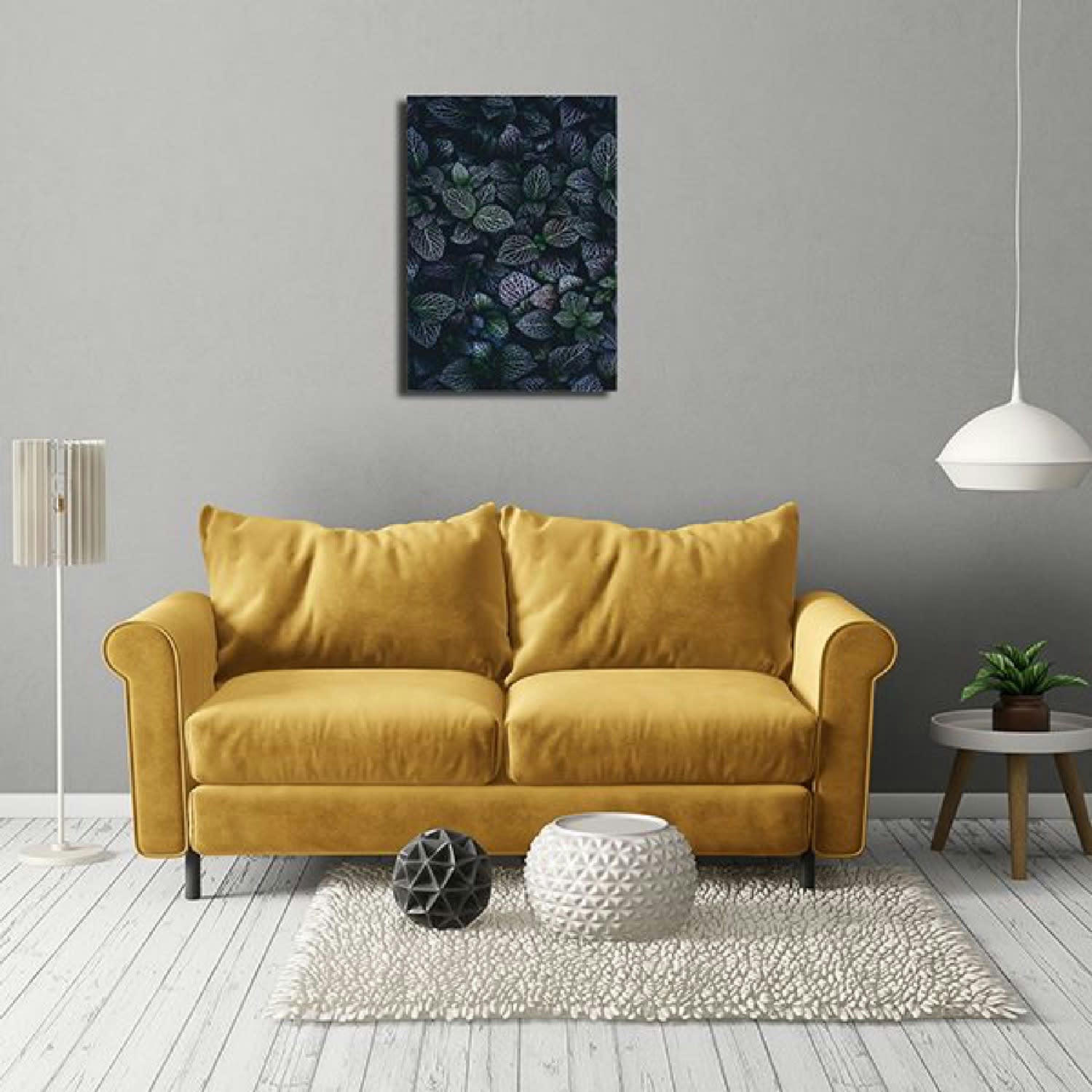 NATURE - Tableau métal feuilles 32x45