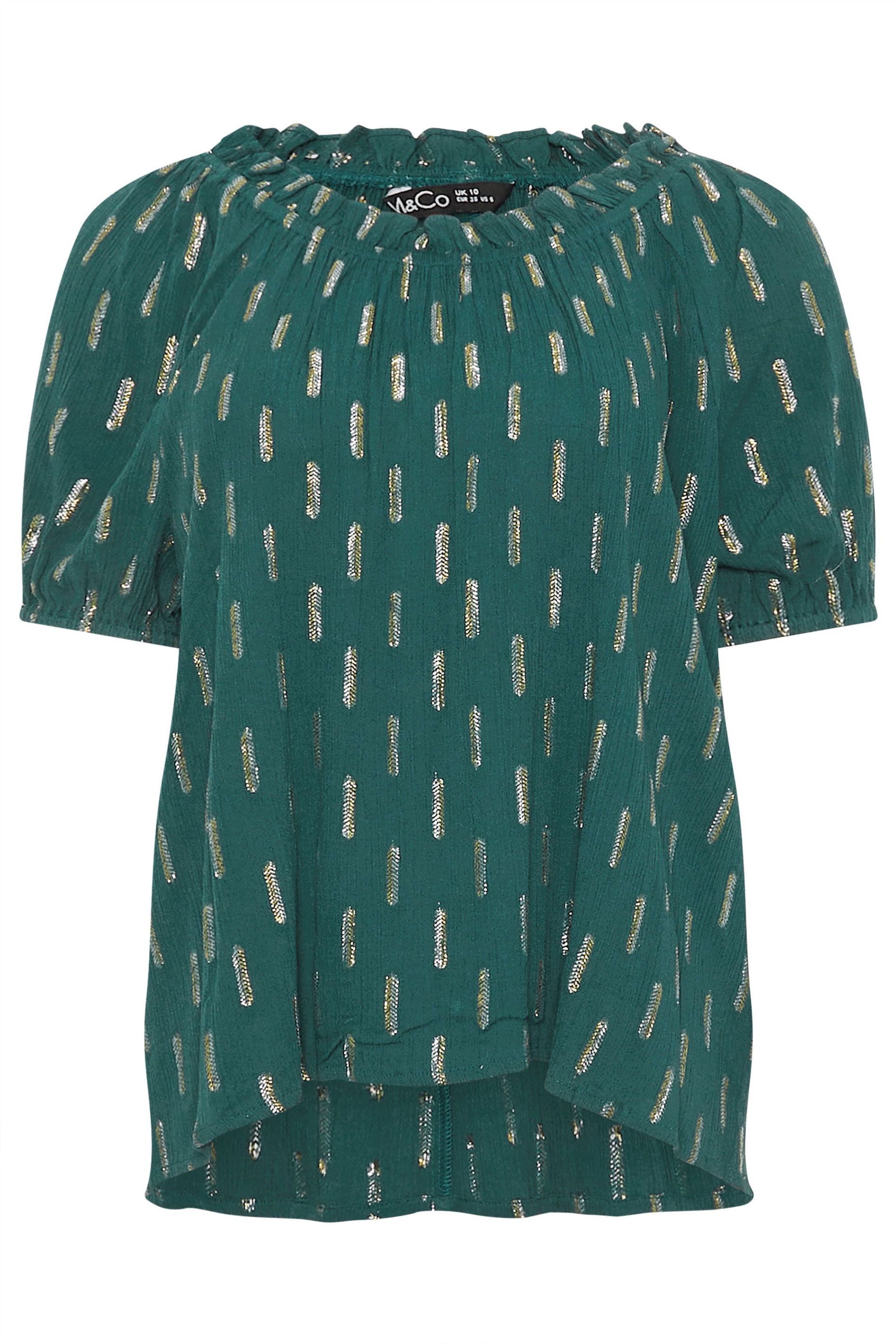 M&Co Foil Detail Blouse