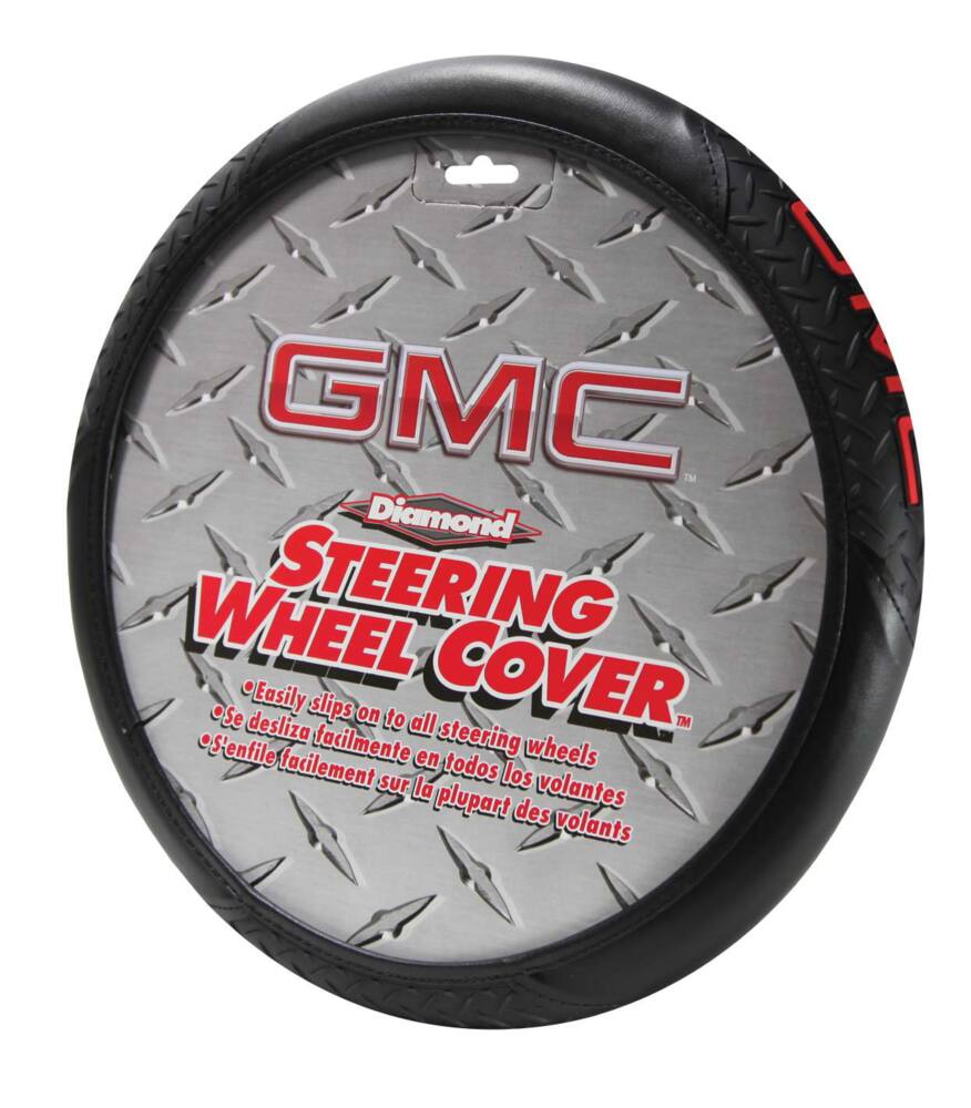 GMC Elite Vinyl Steering Wheel Cover, Black & Red
