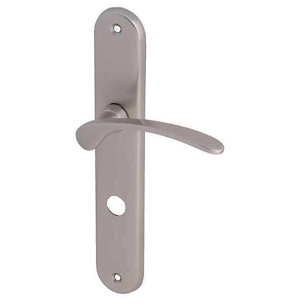 Ensemble sur plaque MORGAN HERACLES satin nickelé condamnation 225 x 39 mm carré 7 mm
