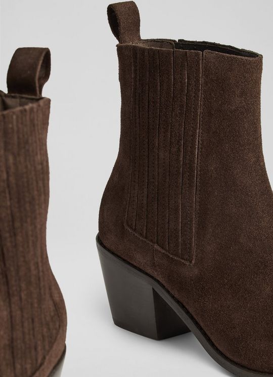 Jolene Chelsea Chocolate Suede Ankle Boots