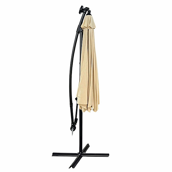 Parasol de jardin MILIN avec éclairage LED beige, Poids 12,7 kg Dimensions L300 x l300 x H245 cm