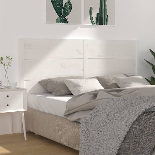 NNEVL Headboard White 186x4x100 cm Solid Wood Pine