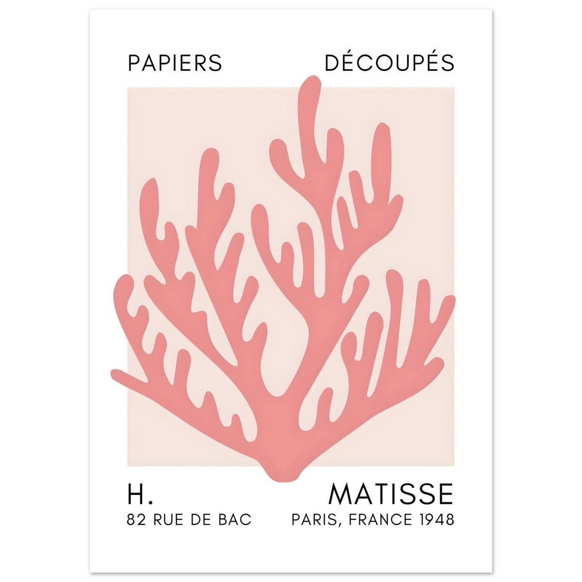 Artfulprints Poster Matisse – Coral harmony taupe  - 50x70 cm - Taupe