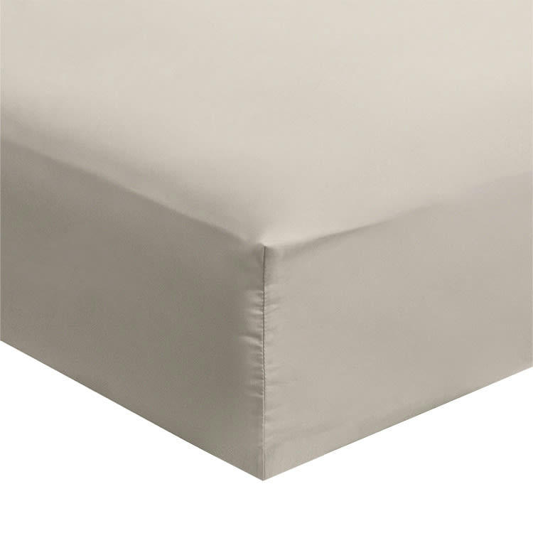 - Drap housse grand bonnet microfibre Beige Foncé 140x190/200cm