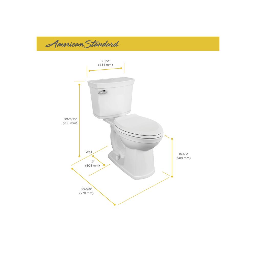 American Standard Astute Vormax Right Height Elongated Complete Toilet, 4.8-L