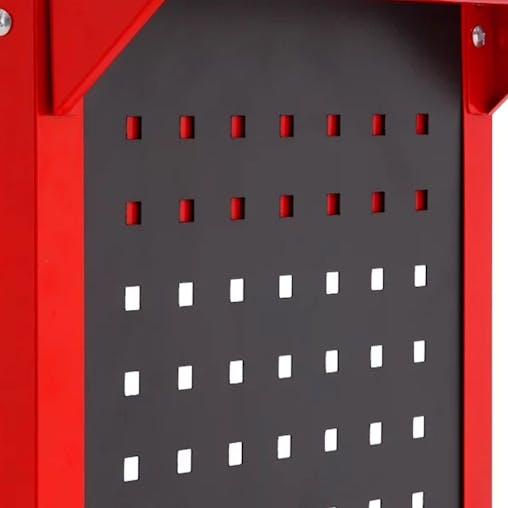 SOGA 2-Pack 3-Tier Red Tool Storage Carts with Drawer & Hooks