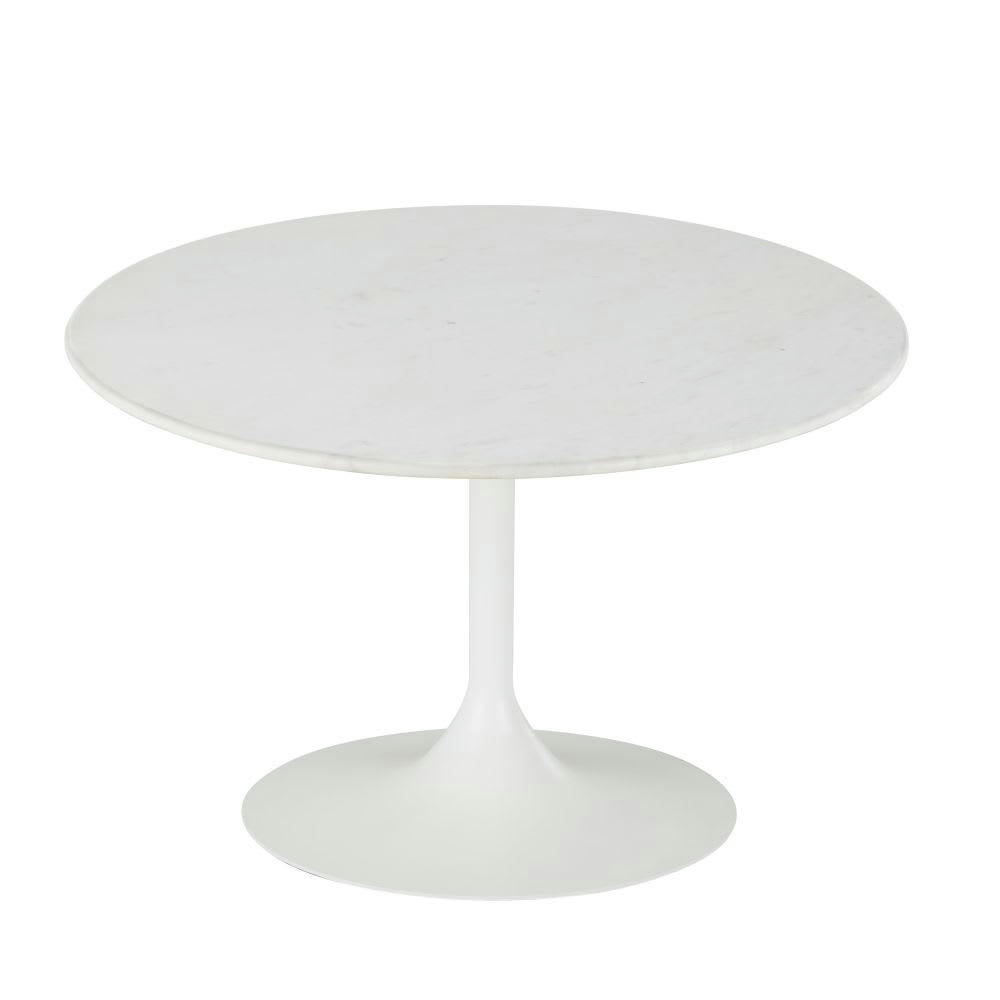 Lippa - Table à manger ovale en marbre reconstitué blanc 6/8 personnes 120x200