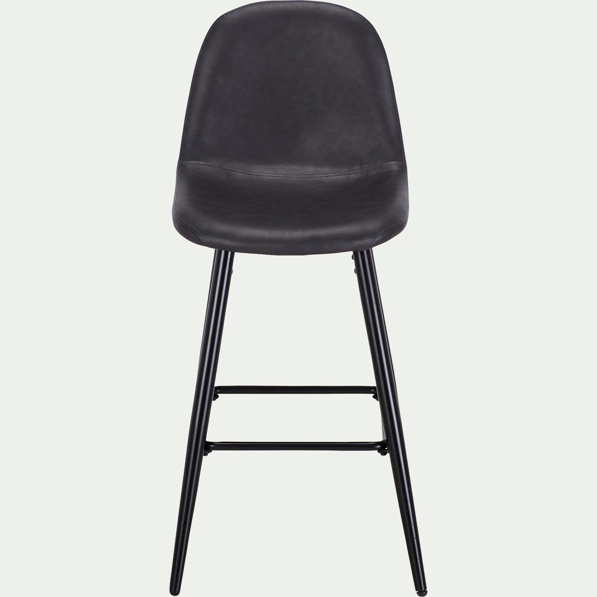 LOANA - Chaise de bar en simili - noir H66cm
