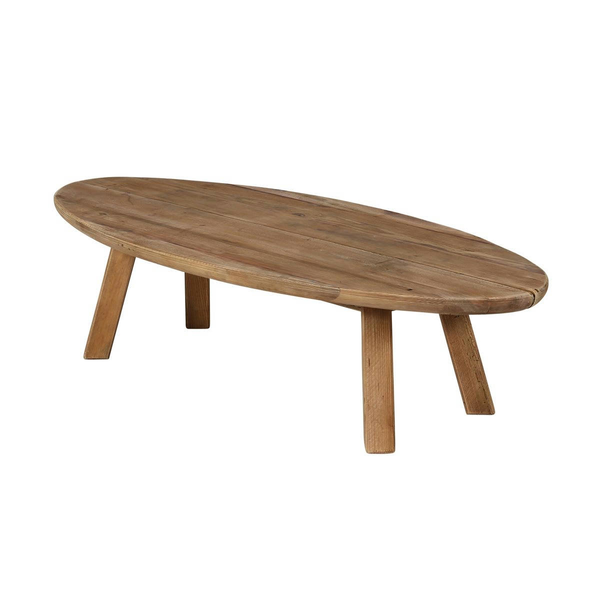 NEBRASKA - Table basse ovale en pin recyclé 140 cm