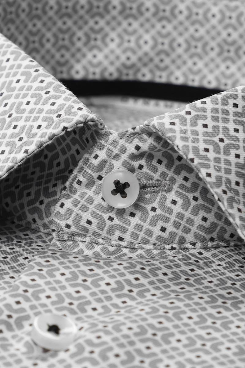 ETERNA Dynamic Cotton Comfort Fit Hemd hellgrau, Bedruckt
