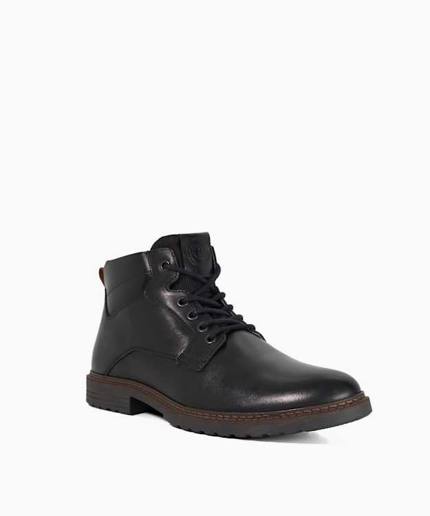 Simpson Black - Leather Lace-up Ankle Boots