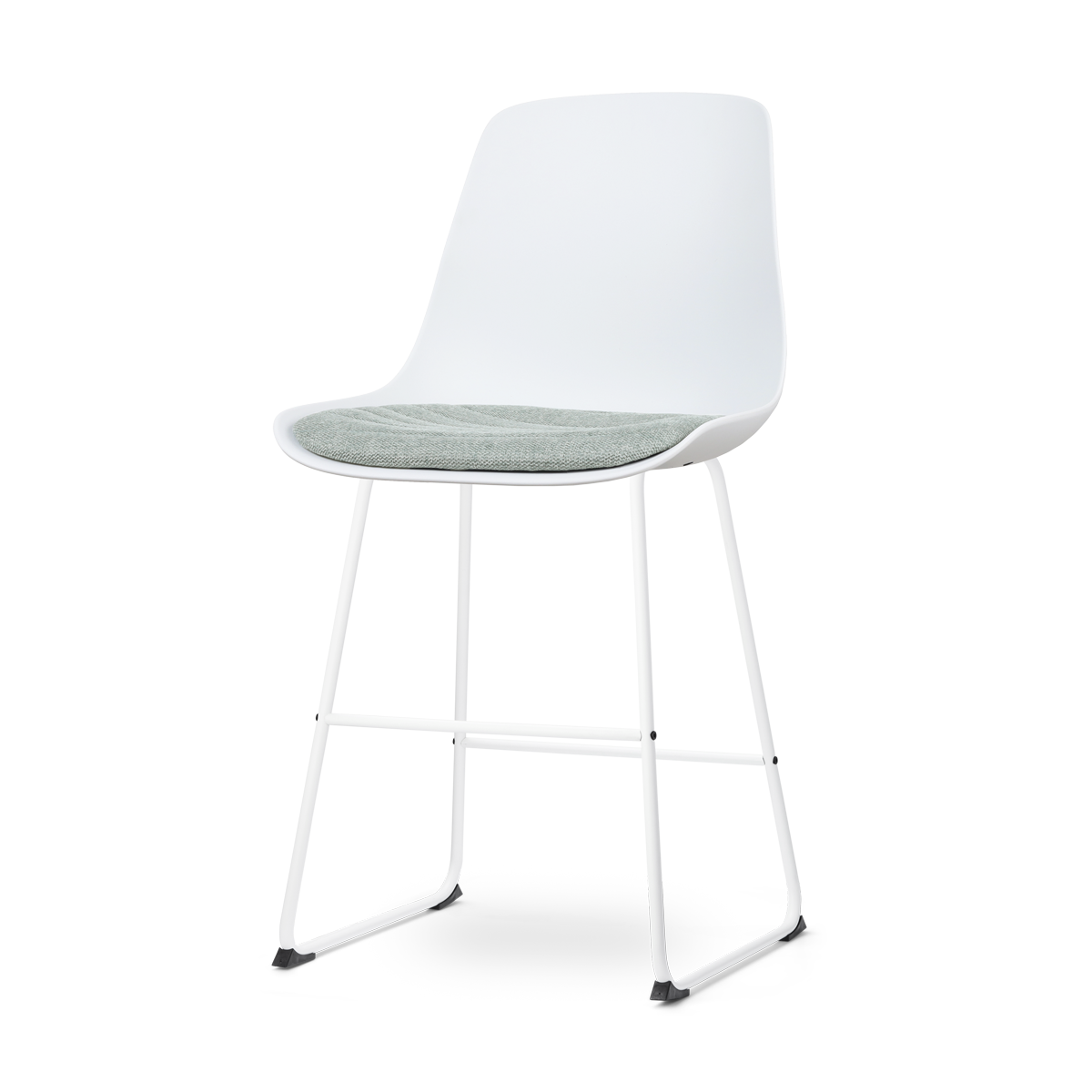 Nolon Nino-Liv Barkruk Wit - Zacht Groen Kussen - Wit Frame - 65 cm