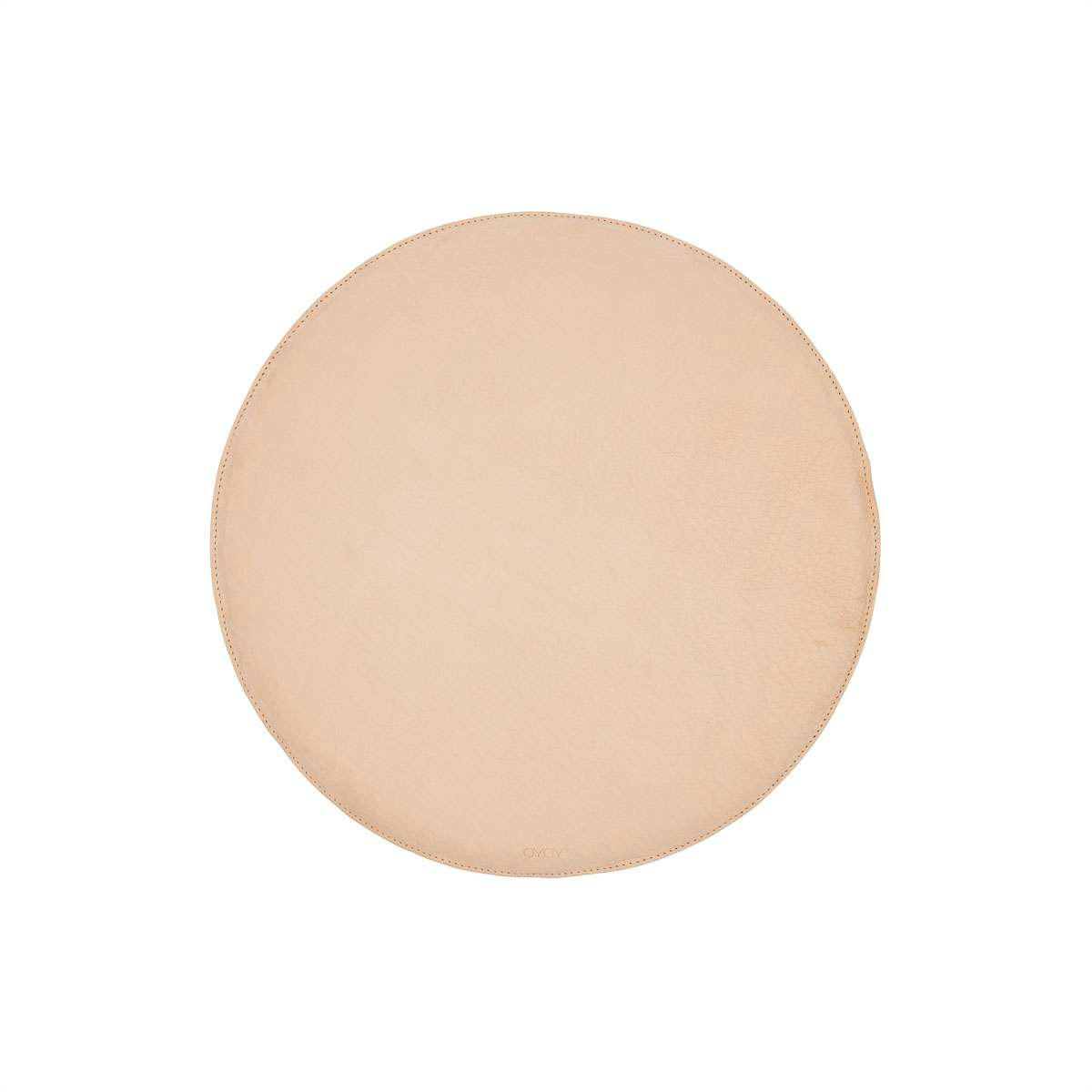 WOODY - Coussin marron en cuir Ø40x2,5cm