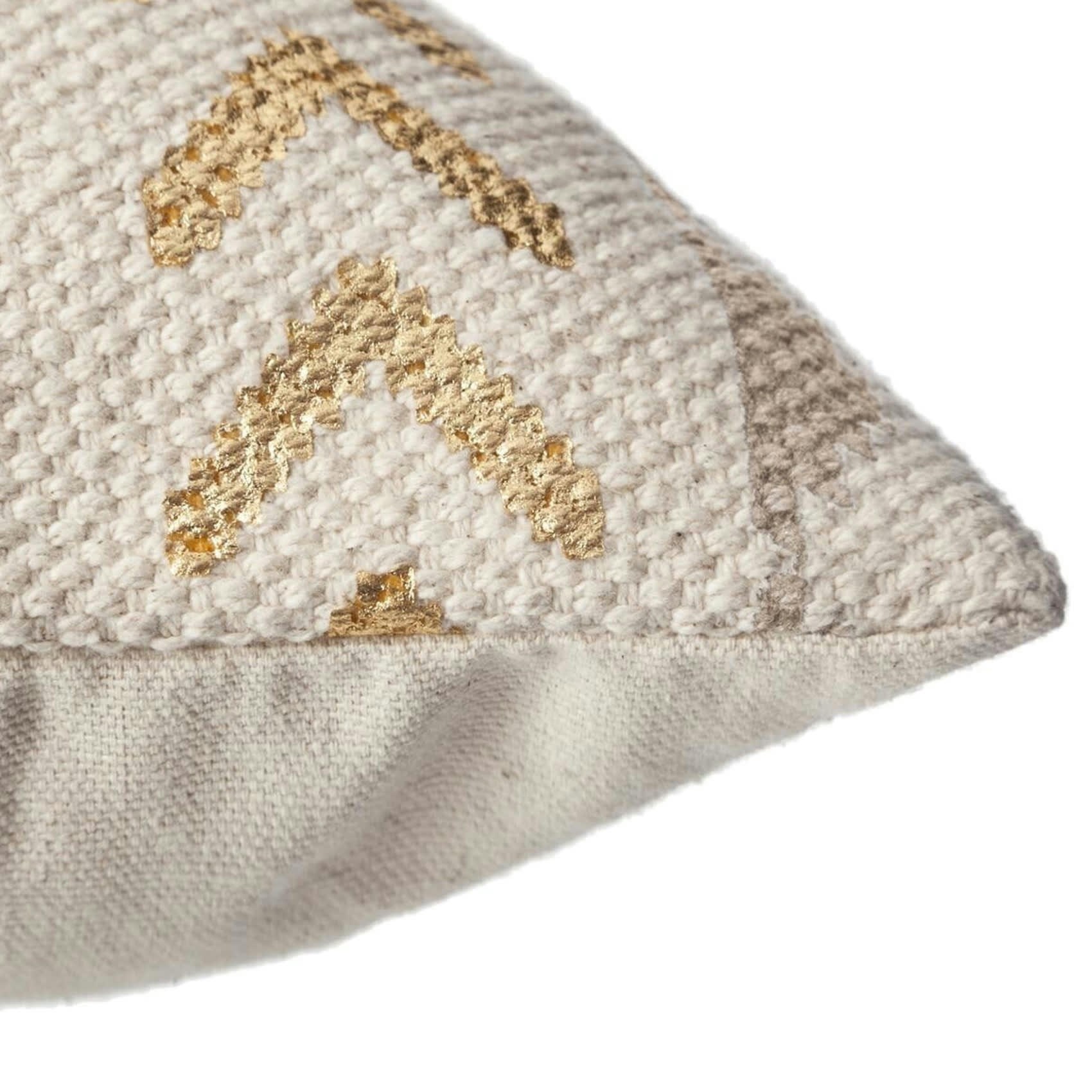 ETHNIK - Housse de coussin beige doré 40x40cm