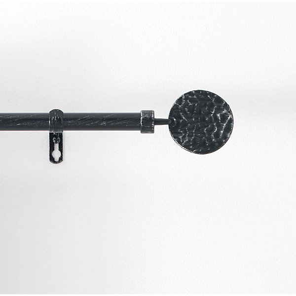 KIT TRINGLE DECO EXT. 19mm 120,210 CM PATINE BULLETTE NOIR,ARGENT - 120 à 210 cm - Noir