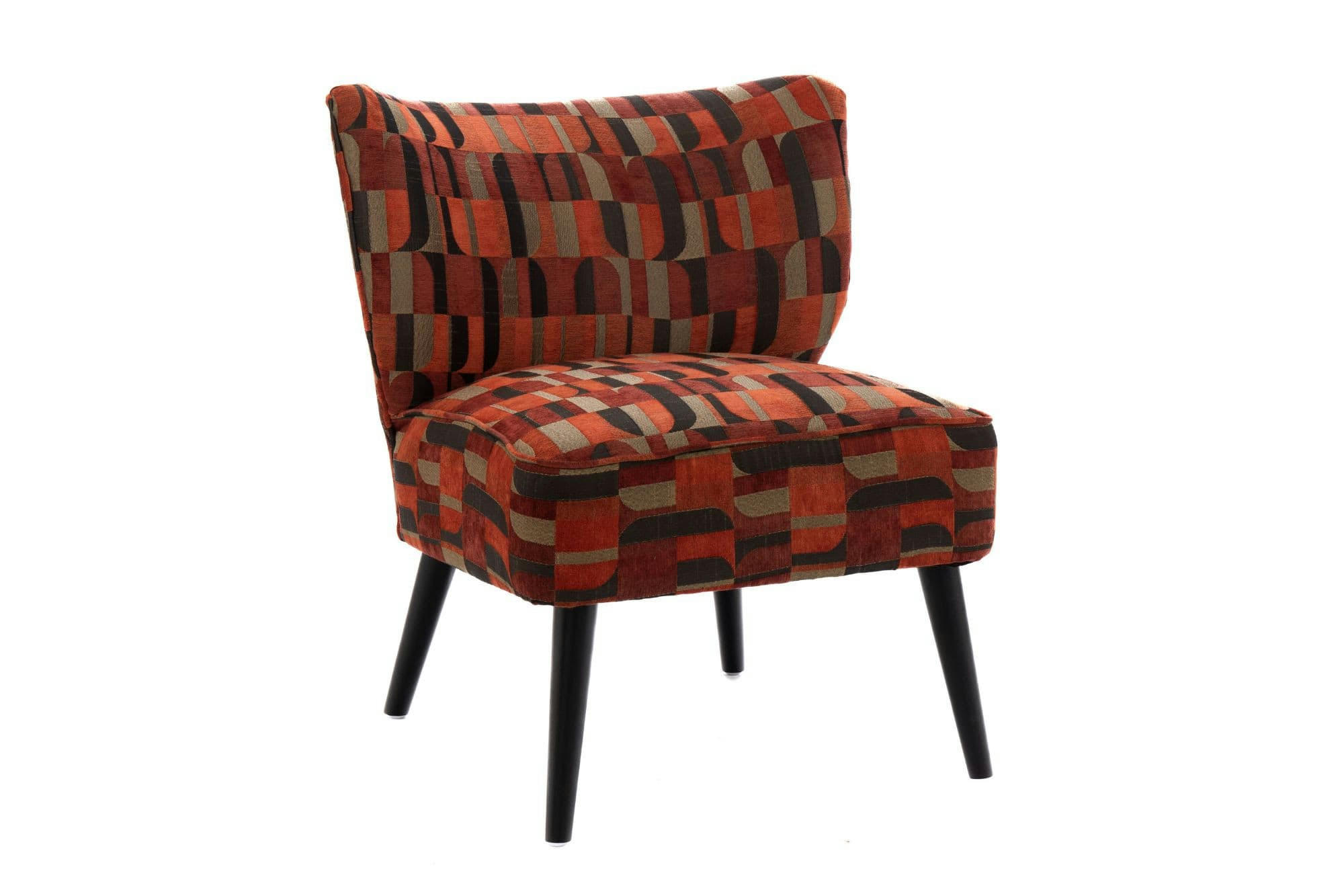 AXEL - Fauteuil crapaud en tissu multicolore motifs géométriques